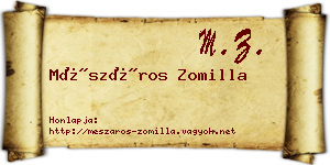 Mészáros Zomilla névjegykártya